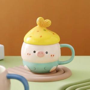 Taza <span class=keywords><strong>de</strong></span> Cerámica Creativa y Linda en Forma <span class=keywords><strong>de</strong></span> Cerdo 3D <span class=keywords><strong>de</strong></span> UCHOME con Tapa, Taza <span class=keywords><strong>de</strong></span> Agua <span class=keywords><strong>de</strong></span> Dibujos Animados Pintada a Mano - Product Image 4