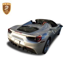 Capot arrière transparent de style Cap-isto, pièces automobiles parfaites pour Ferrari 488GTB avec fibre de carbone sèche texturée plate 3K + verre - Product Image 4