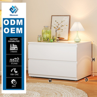 Commode à 3 tiroirs en acier robuste, armoire de rangement blanche, style moderne minimaliste, commode de chevet pour chambre à coucher, organisateur pour salon