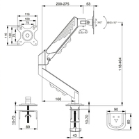 Support de bureau flexible à ressort à gaz pour ordinateur portable ou ordinateur, bras de moniteur réglable, support ergonomique pour ordinateur portable, accessoires audio-vidéo pour la maison