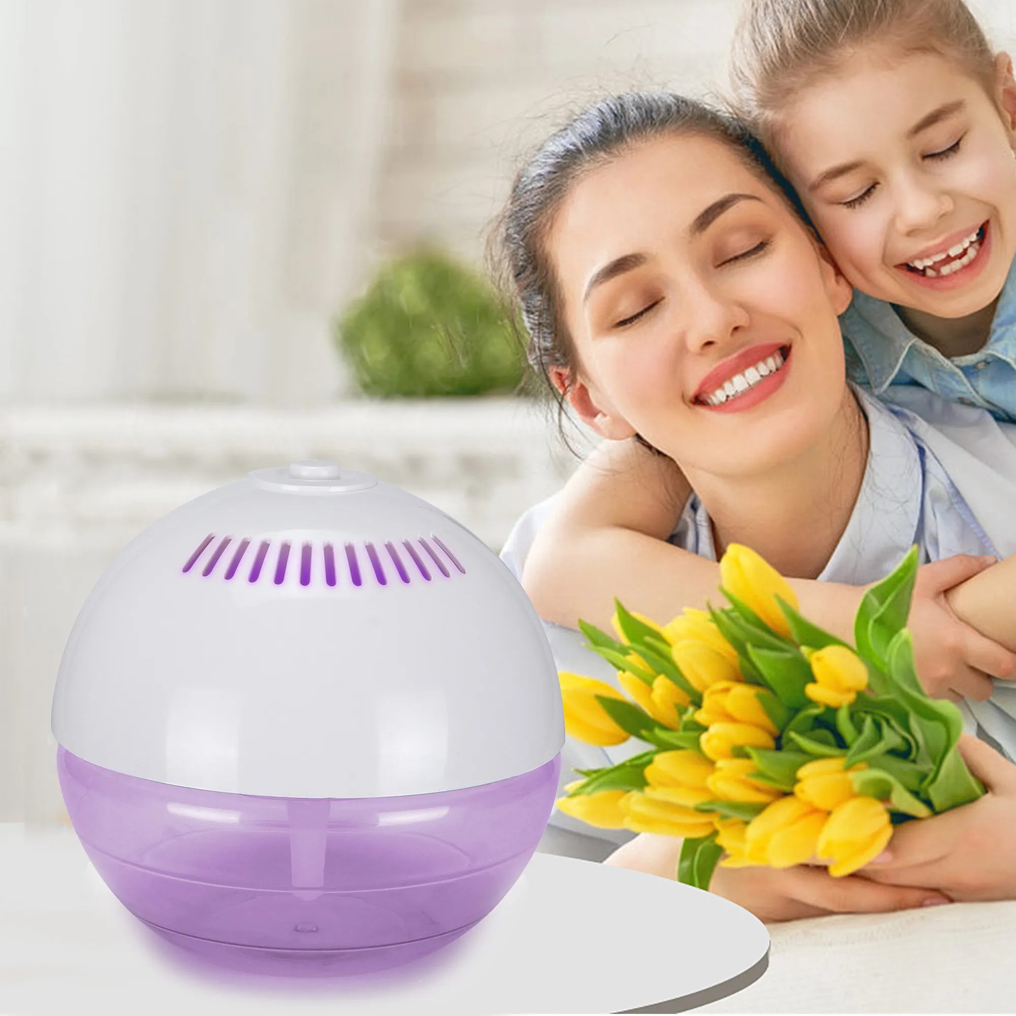 Water-Based Purifier Air Washer ,Air Fresher with 7 LED Color Changing Light for Rooms