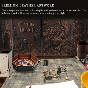 Écran de Maître Personnalisé en Similicuir Gaufré DM Premium pour Jeux de Société <span class=keywords><strong>5e</strong></span>, Dungeons & Dragons, Pathfinder - Product Image 3