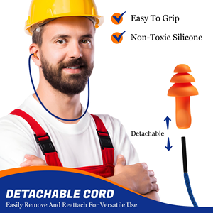 Orejeras de Silicona con Cable, Reutilizables, con Forma de Paraguas, Insonorizantes, Anti-ruido, Intrínsecamente Seguras, Fáciles de Transportar, para Estudiar y Trabajar - Product Image 2