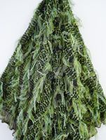 Tissu en dentelle irrégulière décorative brodée pour robes de scène féminines, tissu de créateur en gros pour robes en algues marines