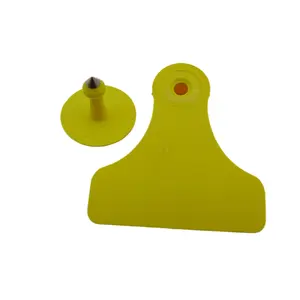 58x60mm Yellow Plastic TPU Animal Ear Tag For Pig Goat Sheep Sealing To Prevent Tampering Blank Pigs Goats Sheep Earring Tags