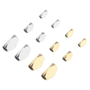 Cuentas triangulares facetadas de acero inoxidable, chapadas en oro y plata, accesorios de joyería DIY, cuentas espaciadoras para la fabricación de pulseras. - Product Image 5
