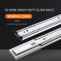 YABELY 55mm Triple Extension 3 Plis Rails Télescopiques Roulement À Billes Glissières De Tiroir Robustes