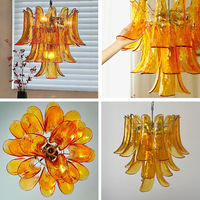 Lustre d'escalier de luxe français, style américain, en verre, lumière chaude et romantique, en fer, pour salon et chambre principale