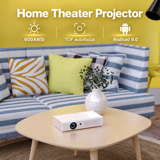 Wholesale Smart Projector WiFi/ 720P Native Resolution 4K Supported Portable Design Android Speakers DLP Smart Projector