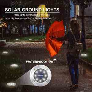 Wholesale 8 LED IP65 Waterproof Solar Buried <b>Lights</b> Auto on Remote Control Garden Landscape Deck Outdoor Lawn <b>Light</b> - Product Image 3