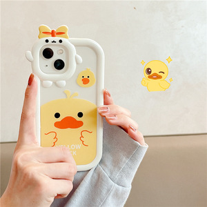 Meisjes Mooie Leuke Kleine Eend Shockproof Phone <span class=keywords><strong>Case</strong></span> Voor Iphone 14/14pro Max