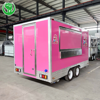Remorque mobile à 4 roues Greenfist G-370 de 3,7 m en acier inoxydable pour hôtels, vente de snacks, bonbons, hot-dogs, personnalisable, résistante à la rouille