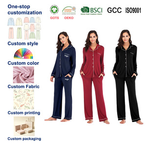 Customize Pajamas Sets Women Wholesale Modal Sleepwear Sleep & Lounge Wear Custom Cotton Ladies Long Sleeve Soft Pajamas
