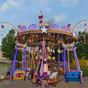 Hội chợ trò chơi vui chơi giải trí công viên trẻ em trong nhà 16 chỗ ngồi bay Ghế đi xe với ánh sáng LED để bán - Product Image 3