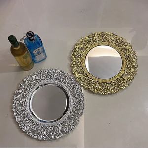 <span class=keywords><strong>Assiette</strong></span> de luxe légère en plastique et <span class=keywords><strong>verre</strong></span>, motif solide, finition électrolytique, style artisanat ancien, pour le commerce extérieur, mariages, hôtels et réceptions - Product Image 2