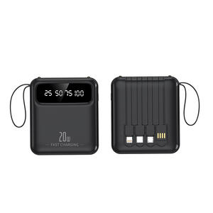 Nuovo stile Mini ricarica rapida portatile <span class=keywords><strong>10000</strong></span> <span class=keywords><strong>MAh</strong></span> <span class=keywords><strong>PowerBank</strong></span> costruito in cavi per il telefono cellulare - Product Image 5