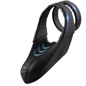 <span class=keywords><strong>Anillo</strong></span> vibrador de silicona para pene para adultos para hombres con estimulador de clítoris, <span class=keywords><strong>anillo</strong></span> de Metal para pene para mejorar la intimidad - Product Image 1