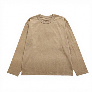 เสื้อไหมพรมคอกลมแขนยาว สีพื้น ทรงปกติ สวมใส่สบาย สีเบจ สำหรับทุกเพศ เหมาะสำหรับใส่ในฤดูใบไม้ร่วง - Product Image 1