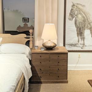 American Farmhouse Distressed Wood <b>Framed</b> Upholstered <b>Bed</b>, Custom <b>Size</b> Linen Upholstery Bedroom Furniture <b>Bed</b> - Product Image 6