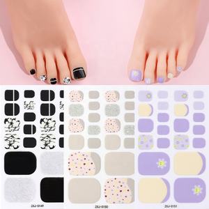 Autocollants imperméables pour <span class=keywords><strong>ongles</strong></span> d'orteil, couverture complète, autocollants adhésifs pour <span class=keywords><strong>ongles</strong></span> d'orteil, pour salon de manucure, 22 pointes/feuille - Product Image 3