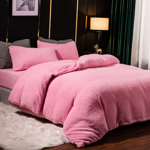 Factory Supply Customized Warm Thick Luxury <strong>Teddy</strong> <strong>Fleece</strong> Bedding Set for Cold Winner - Product Image 5