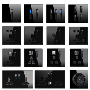 Đàn Piano chuyển đổi ổ cắm USB 1 2 3 4 gang 1 cách tường thiết bị chuyển mạch 10A anh không thấm nước bền cảm ứng Bảng điều chỉnh tường ổ cắm nhà Ánh Sáng Thiết bị chuyển mạch - Product Image 6