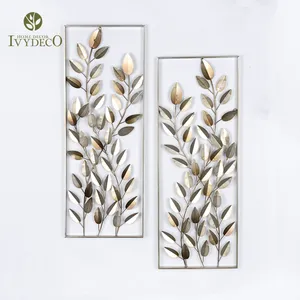 Ivydeco chuyên nghiệp bao bì sang trọng phong cách Bắc Âu tường nghệ thuật kim loại trang trí nội thất với LED