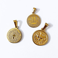 Pendentif en acier inoxydable pour hommes et femmes, la croix de la Bible, quidème, Balance, Balance, bouddhiste, 20mm, livraison gratuite