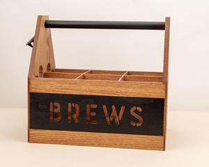 <span class=keywords><strong>6</strong></span> 팩 맥주 레드 와인 소다 나무 병 캐디 병 캐리어 내장 금속 오프너 - Product Image 3