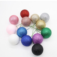 20 Stück Schaumstoffbälle Glänzende Glitzernde Gemischte Größen 2cm 2,5cm 3cm 4cm Glitzer-Kuchendekoration Kuchenballons Künstliche Bälle Kuchendekorationen