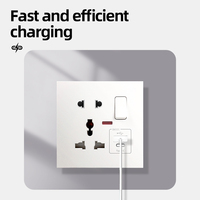 Multifuncional Neon UK US EU Thai Wall Enchufe conmutado de alta potencia USB + Tipo-C Puertos de carga rápida 3/5pin 86 Tipo Enchufes universales
