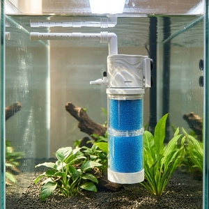 Bomba de Filtro Silenciosa de Plástico para Acuario, Filtro Sumergible para Pecera con Doble Esponja y Barra de Pulverización, Ecológico para Betta y Camarones - Product Image 1