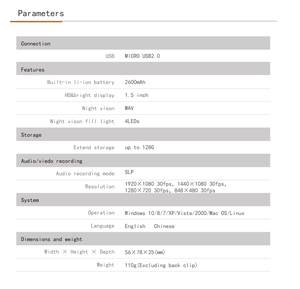 Cámara Corporal <span class=keywords><strong>PHILIPS</strong></span> Original 1080P, Compatible con Tarjeta de Memoria de hasta 256 GB, Más de 16 Horas de Duración de la Batería, VTR8101 - Product Image 6