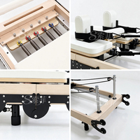 Appareil de Pilates Reformer pliable en bois d'érable certifié CE, durable et réglable, pour l'entraînement au yoga en studio