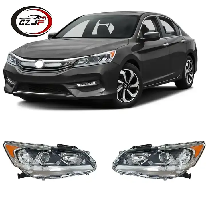 Czjf LED chạy ban ngày đèn điều khiển bên lắp ráp đèn pha halogen cho Honda Accord USA SE 2016 33150-t2a-h81 33100-t2a-h81