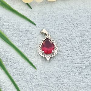 Water Drop <b>Ruby</b> Pendant Teardrop Shape Claw Setting Women's Everyday Wear Fine <b>Necklace</b> 001 - Product Image 1