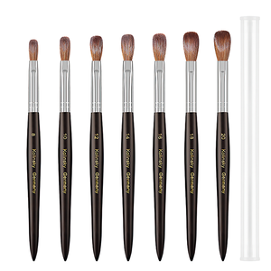 Mango de madera de calidad superior Pure 100% <span class=keywords><strong>Kolinsky</strong></span> Professional Black Tamaño <span class=keywords><strong>original</strong></span> #<span class=keywords><strong>8</strong></span> ~ 20 Pinceles acrílicos para decoración de uñas - Product Image 1