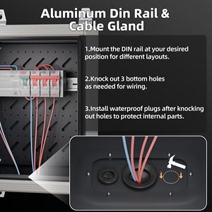 Boîte de jonction électrique en métal noir à charnières, IP65, 400*300*200 mm, étanche avec serrure pour utilisation en extérieur - Product Image 4