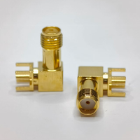 Connecteur RF à montage sur circuit imprimé SMA-KWHD5, prise femelle à angle droit de 90 degrés, soudure microbande, connecteur coaxial