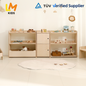 Wooden Montessori Toy Shelf Combo Set Kids Open <strong>Bookcase</strong> 2 Unit Toddler Organizer <strong>Nursery</strong> Playroom Kindergarten Furniture - Product Image 3