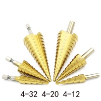Usine de haute qualité HSS 4241 cannelure droite triangle tige cône titane embouts étagés perceuse multifonctionnelle
