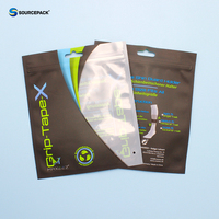 Pochette en plastique laminé à emballage plat, sac refermable en aluminium avec fenêtre, réutilisable pour chaussettes, usage industriel
