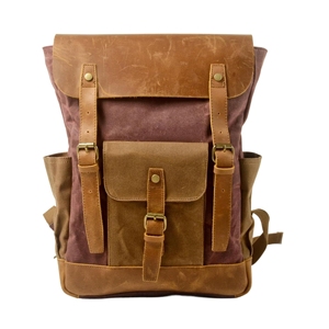 RTS Bulk Mixed Order Vintage Retro Style Waxed Canvas Men's <b>Backpack</b> Waterproof Zipper Closure Cotton Travel School Bag - Product Image 1