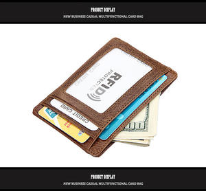 Portefeuille fin Andong pour homme, porte-cartes en cuir de vache véritable, blocage RFID - Product Image 4