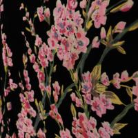 Juhao Fabricant Personnalisé de Haute Qualité Noir Fleur Stretch Imprimé Confortable Tissé Nylon Burnout Velours Tissu pour Vêtements