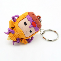 Benutzer definierte niedliche 3D Cartoon Anime Silikon Schlüssel bund Charakter PVC Schlüssel ring Rucksack Anhänger Gummi Schlüssel bund