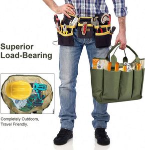 Free Sample Tote With Pockets Canvas Heavy-duty Large Organizer Bag Carrier Gardening <b>Storage</b> Tote <b>Garden</b> Plant <b>Tool</b> bag - Product Image 2