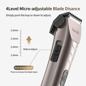 Tondeuse à cheveux rechargeable professionnelle sans fil, lame en céramique, 4 niveaux de réglage, écran LCD, USB-C, 2 vitesses, kit de toilettage pour usage domestique - Product Image 4