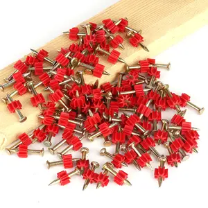 High Strength 1/4 X 3/4 Customized Concrete Shoot Nails With Pvc Red Buffer Hammer Drive Pins