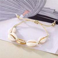Bracelets Macramé Bohèmes Faits Main en Coquillages, Bracelets Tressés en Corde en Forme de Coquillage, Bijoux en Gros pour Cadeau